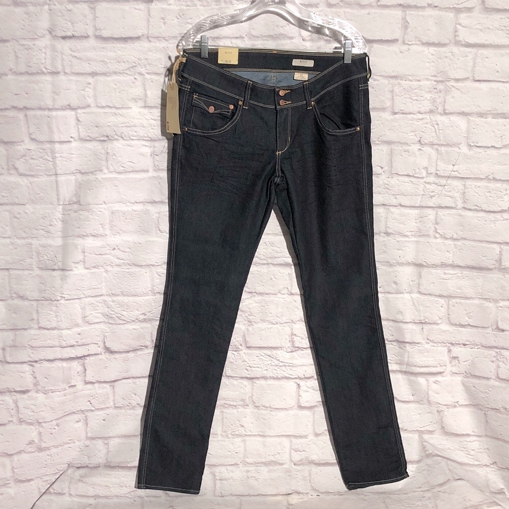 SQIN Low waisted Women's dark denim Skinny Jeans NWT 33w XL slim leg